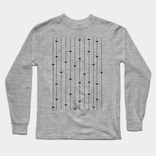 Stripes and Hearts Pattern Long Sleeve T-Shirt